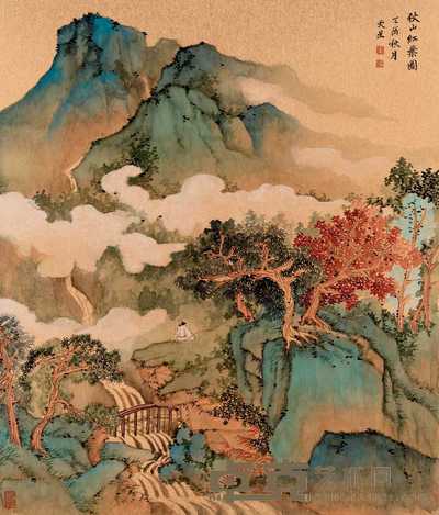 夏天星 2005年作 秋山红叶图 镜心 52×44cm